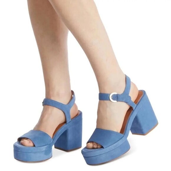 Chloé Odina Blue High Heel Platform Sandals, Size 36, New in Box - Picture 3 of 11
